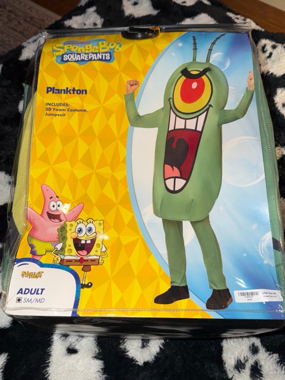 Adult SpongeBob SquarePants Plankton Green Foam Jumpsuit Costume